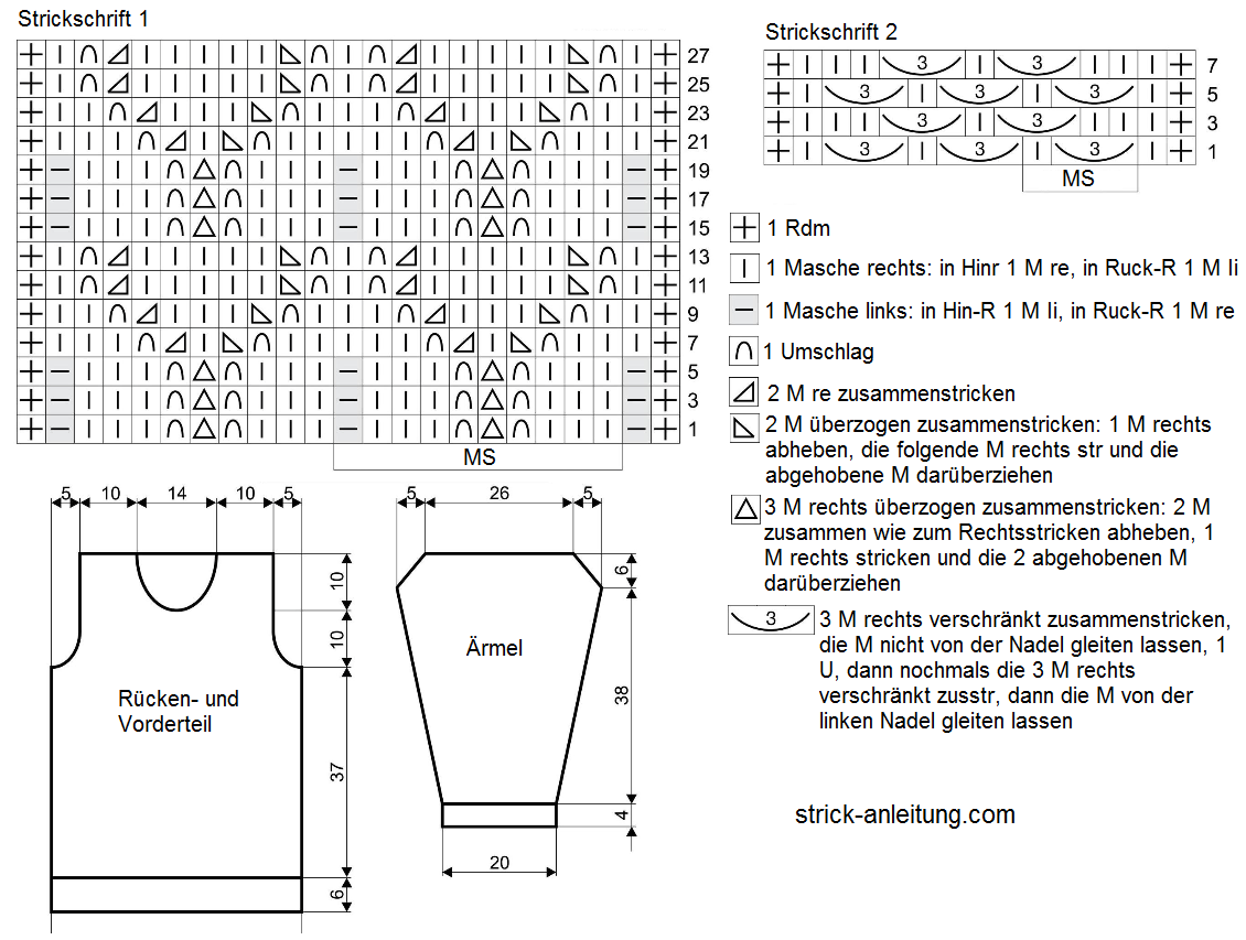 Pullover Im Fantasiemuster Kostenlose Strickmuster