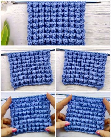 Reliefquadrate Strickmuster