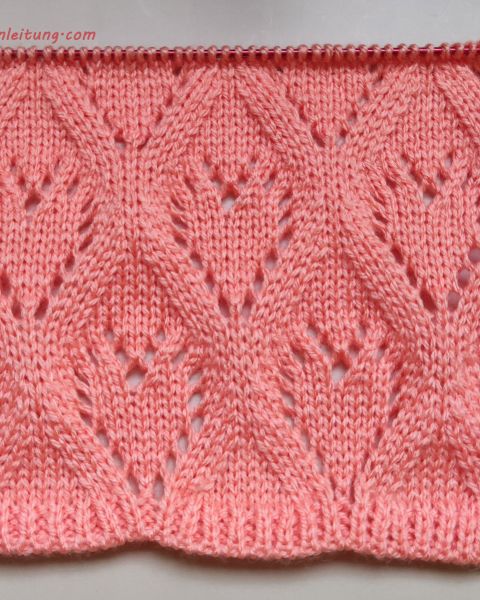 Ajour-Herzmuster stricken