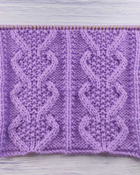 Herzen mit Perlmuster stricken