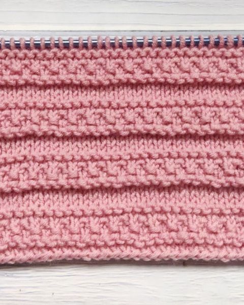 Horizontale Reliefstreifen stricken