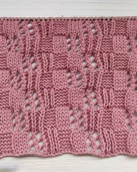 Ajour-Schachbrettmuster Stricken