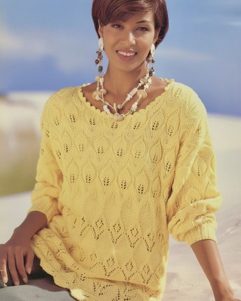Pulli mit Ajour-Blattmuster