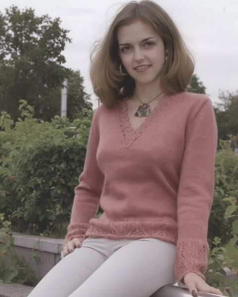 Strickpulli mit V-Ausschnitt