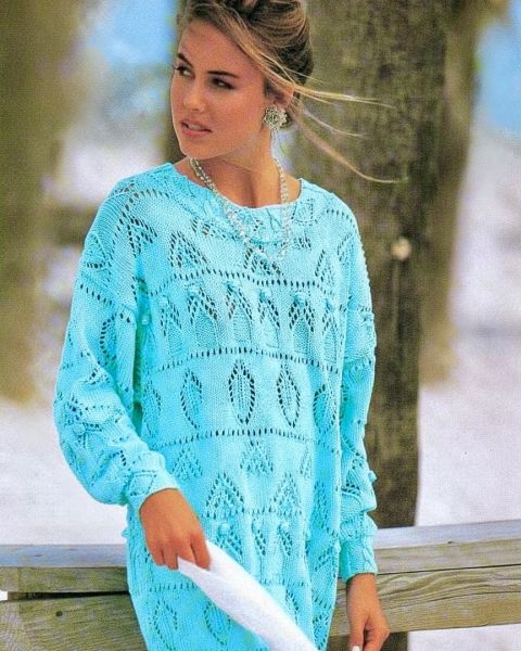Langer Pulli im Mustermix stricken