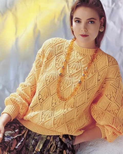 Pulli im Ajour-Rautenmuster