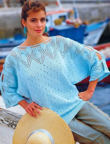 Pulli mit Ajour-Rautenmuster