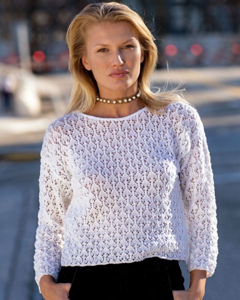 Pulli im Ajourmuster Strickanleitung