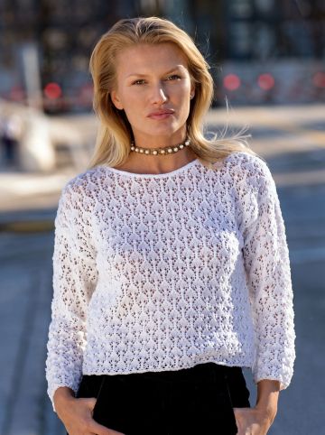Pulli im Ajourmuster Strickanleitung