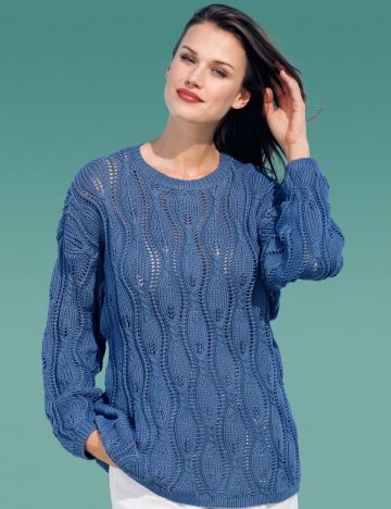 Pulli im Blatt-Zopfmuster