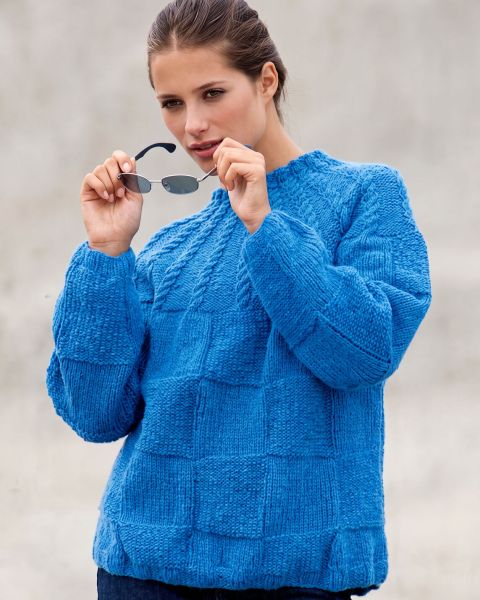 Pullover mit runder Zopfpasse