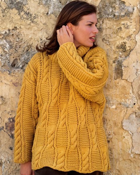 Pullover mit Relief-Zopfmuster