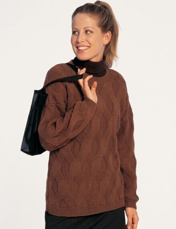 Pullover mit Relief-Rrautenmuster