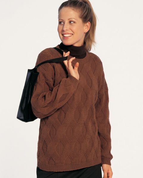 Pullover mit Relief-Rrautenmuster