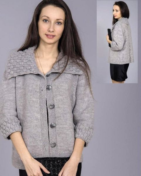 Jacke mit breitem Kragen