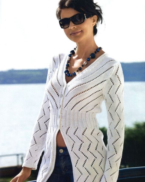 Jacke mit Diagonalem Ajourmuster