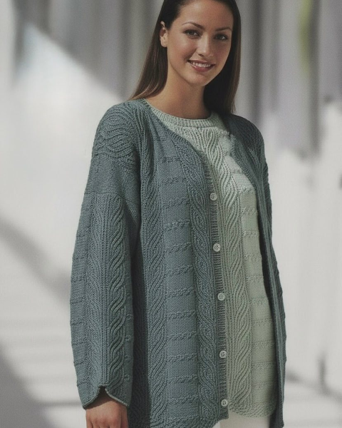Jacke mit Patent- und Karomuster
