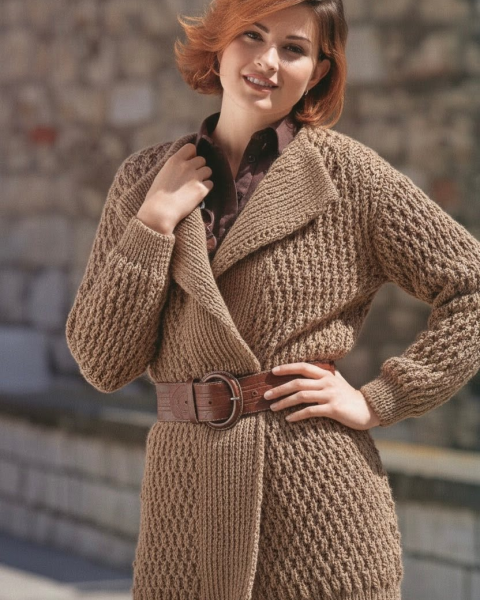 Cardigan mit breiten Blenden