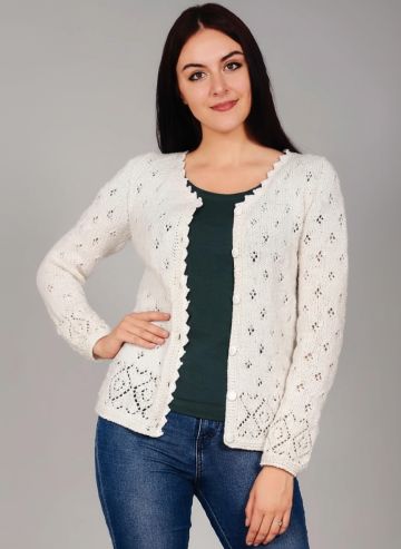 Ajour-Jacke mit Herzmuster