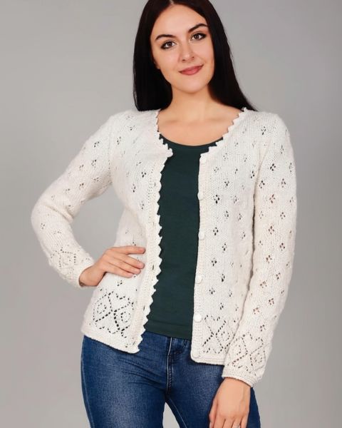 Ajour-Jacke mit Herzmuster
