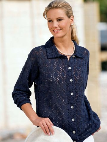 Jacke mit Ajour-Rautenmuster