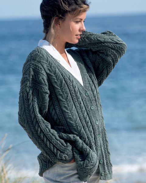 Jacke mit Zopfmuster