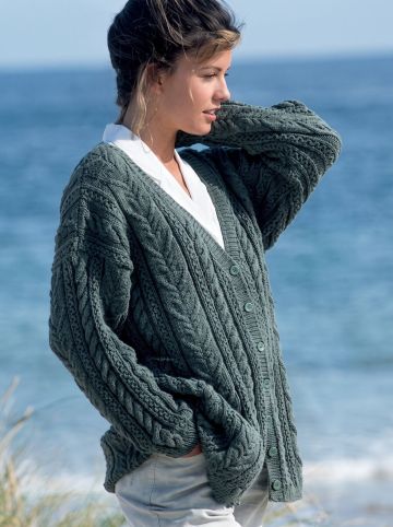 Jacke mit Zopfmuster