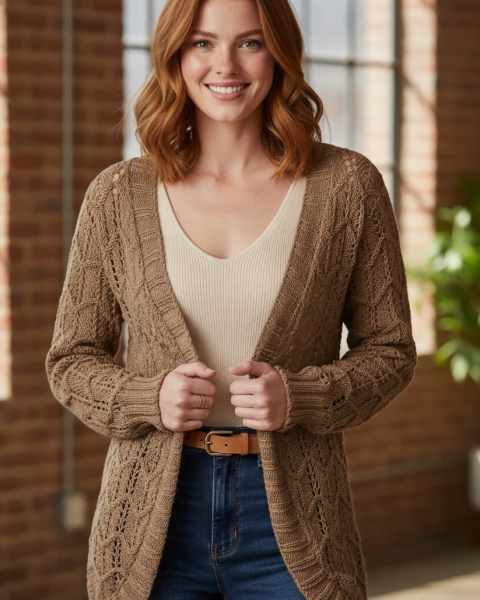 Jacke im Ajourmuster