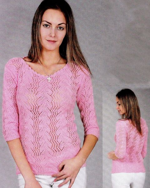 Pulli im Ajour-Blattmuster