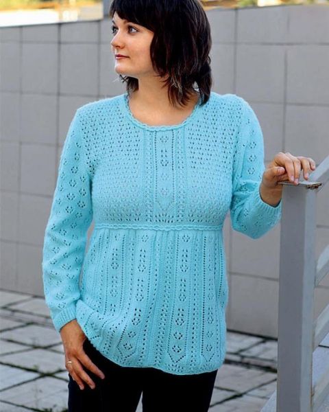 Pulli mit Ajourmusterpasse