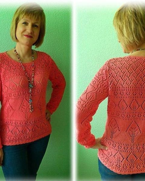 Pulli im Ajourmuster-Mix