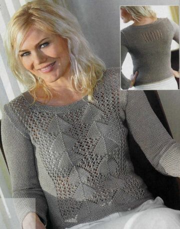 Pulli mit Mittel-Ajourmuster