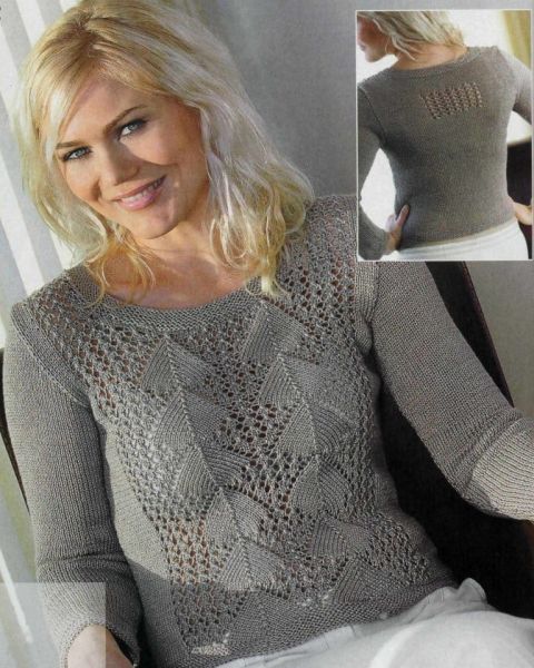 Pulli mit Mittel-Ajourmuster