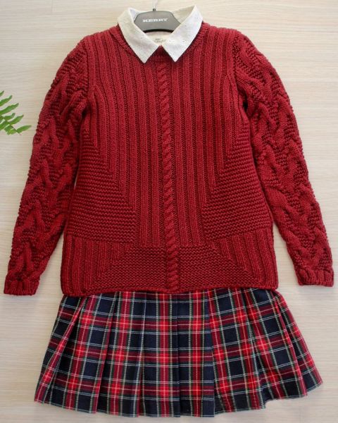 Pulli mit Zopfmuster-Ärmel