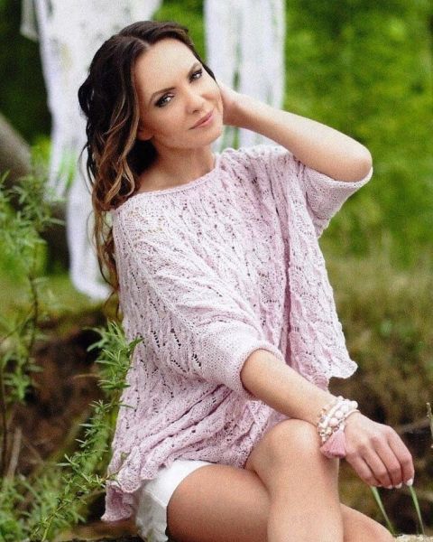 Oversized-Pulli im Ajourmuster