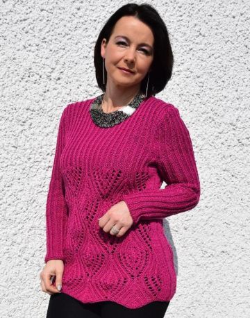 Pulli mit Ajour-Blattmuster