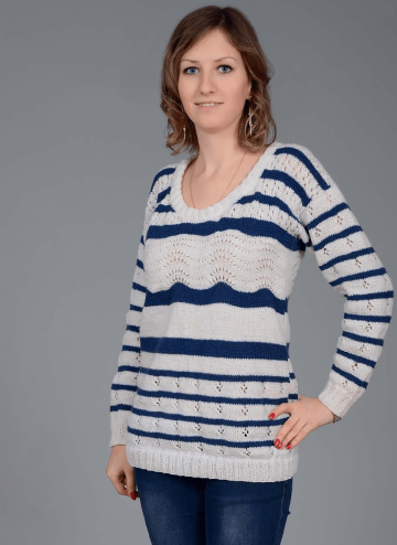 Pulli im Wellenmuster