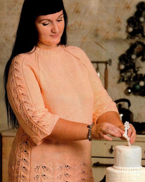Raglanpulli mit Blattmuster