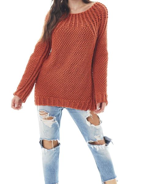 Pulli mit Passe im Zopfmuster
