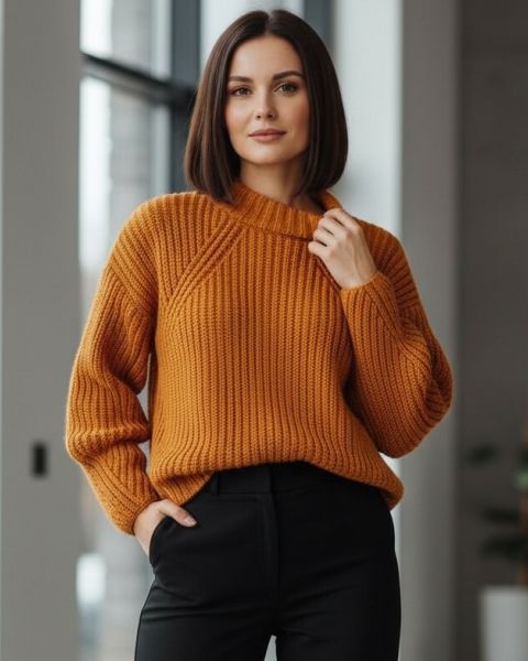 Oversize-Pulli im Halbpatent