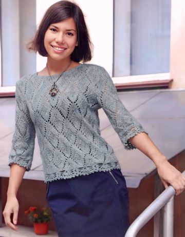 Pullover mit Häkelspitze