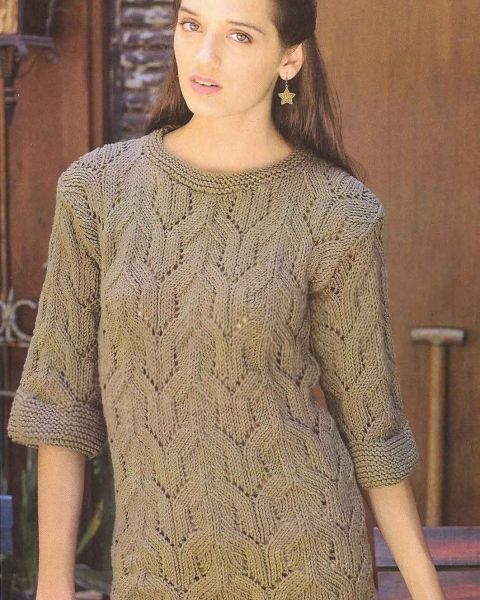 Pulli mit Fantasiemuster und 3/4-Ärmeln