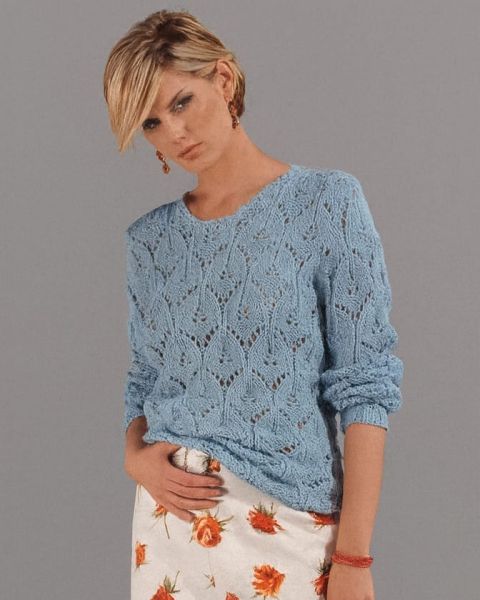 Strickanleitung: Blattmuster Pulli stricken