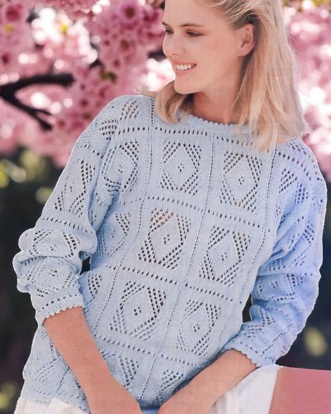 Pulli mit Lochmuster-Quadraten