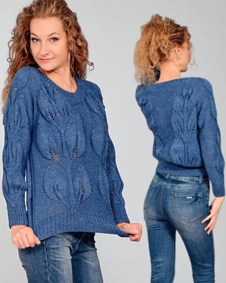 Pulli mit plastischen Blättern