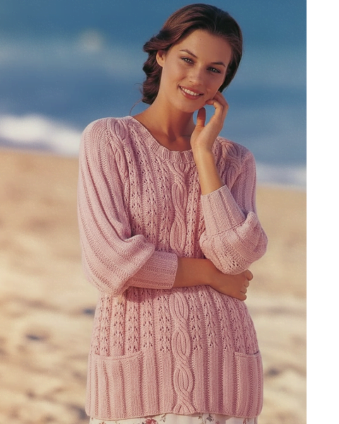 Langer Raglan-Pulli mit Taschen