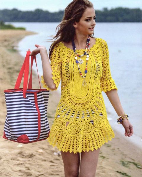 Häkeltunika mit Sonnenmotiv