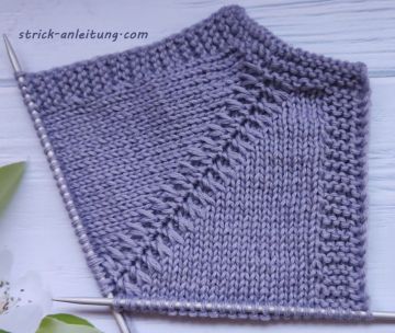 Strickmuster für Raglanlinie von oben